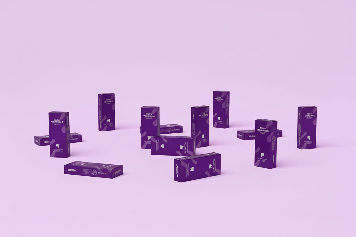 Purple boxes arranged on a light purple background